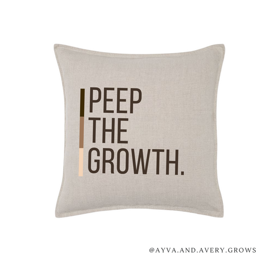 Peep the growth Throw pillow